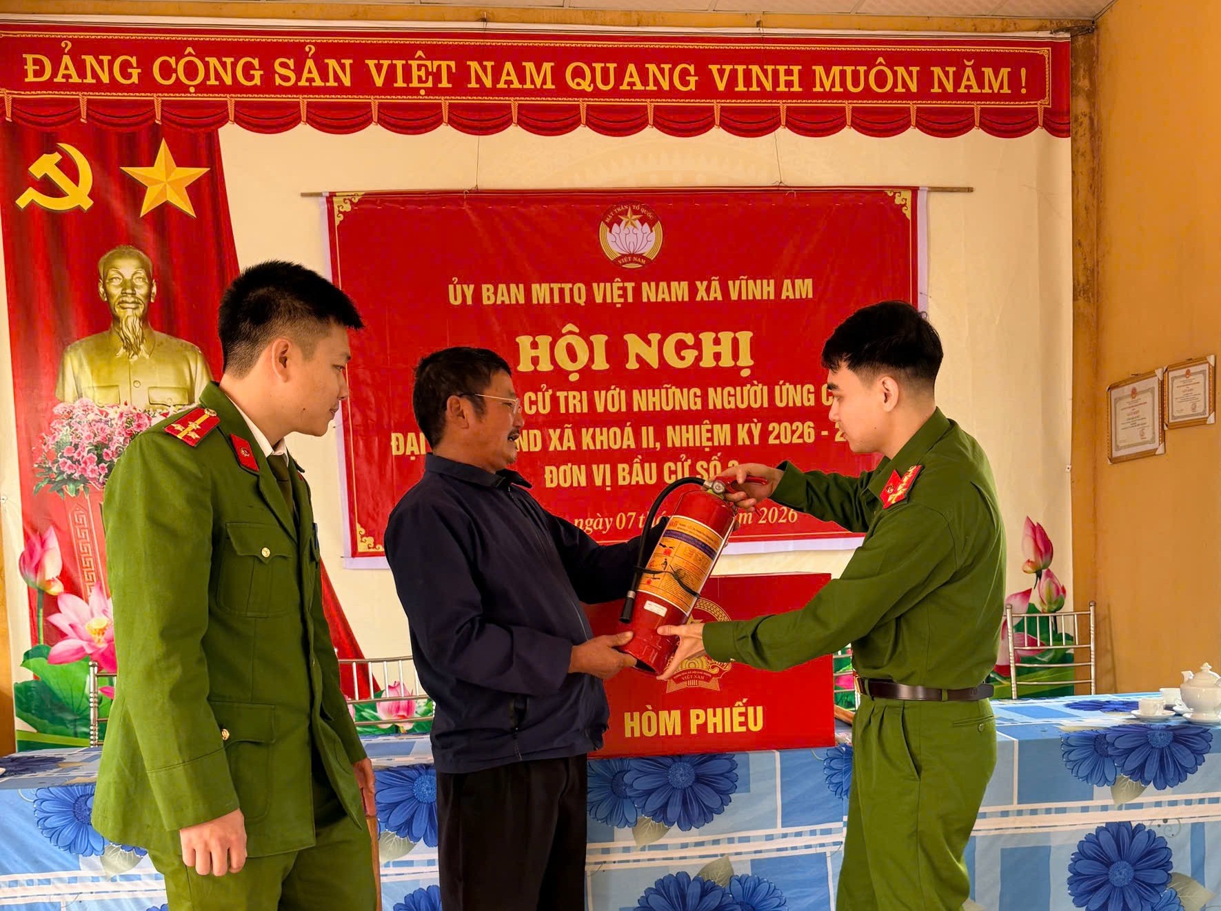 Công an xã Vĩnh Am quyết tâm bảo vệ thành công cuộc bầu cử đại biểu Quốc hội khóa XVI và đại biểu HĐND các cấp nhiệm kỳ 2026 - 2031